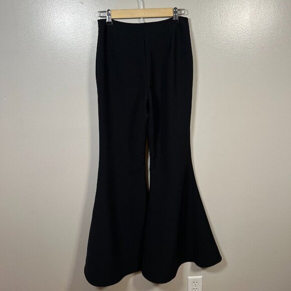 Anthropologie Ultra Flare Pants Size 4 Black High Rise Bell Bottom Retro 70s - Picture 3 of 9